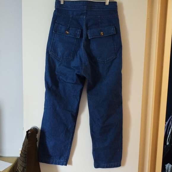 CARON CALLAHAN Emily Blue Cotton Denim Pants M - Picture 7 of 8
